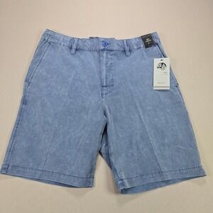 RVCA All Time Coastal Rin Mid Length Shorts Size 32 Blue Cotton Blend
